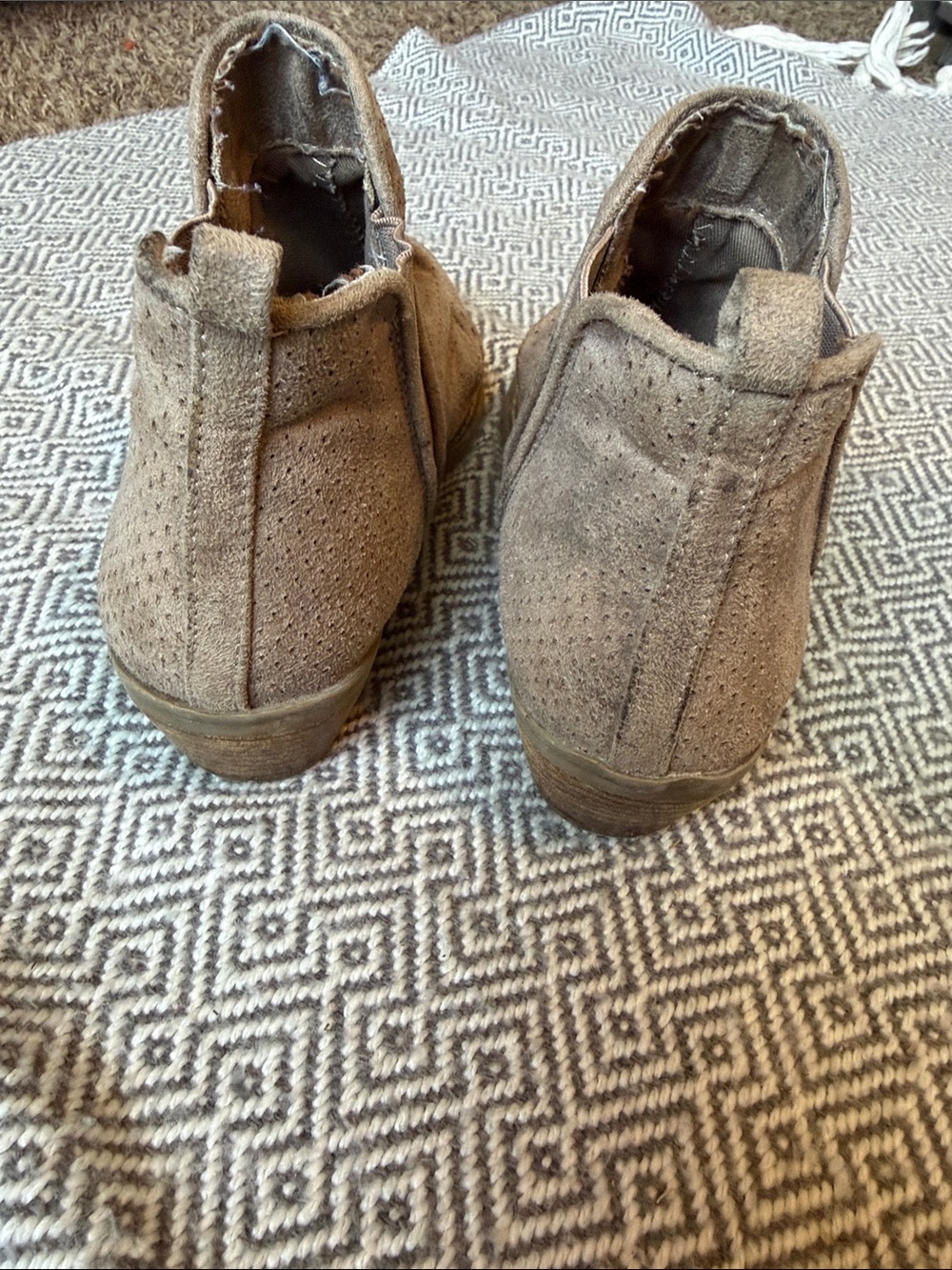 Report Women’s Suede Perforated Slip-On Ankle Boots - Taupe - Picture 14 of 16